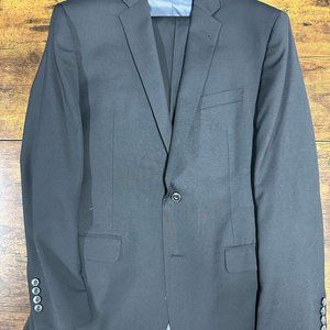 Black Slim Fit Suit solid Jos A Bank pants blazer 42R 35Wx30L two button